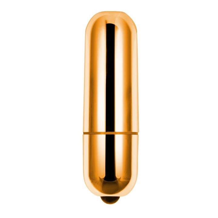 Вибратор Mini Bullet X-Basic, 10 скорости, 5.9x1.7 см, ABS, Златист, Включен комплект батерии