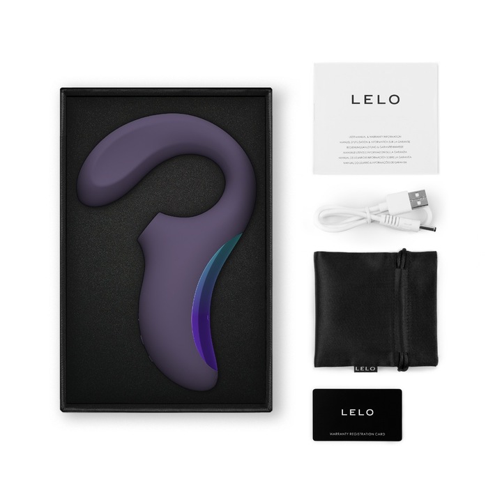 Троен вибратор, Lelo Enigma Wave, Технология WaveMotion и SenSonic, Силикон, Cyber Purple, 106 x 50 x 182 мм