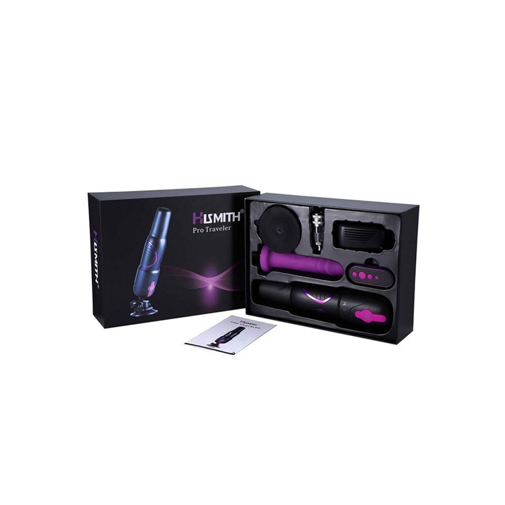 Секс машина, Pro Traveler, 9 позиции, 3 скорости, Лилав, 41 x 23.5 x 23.5 см, Пълен комплект