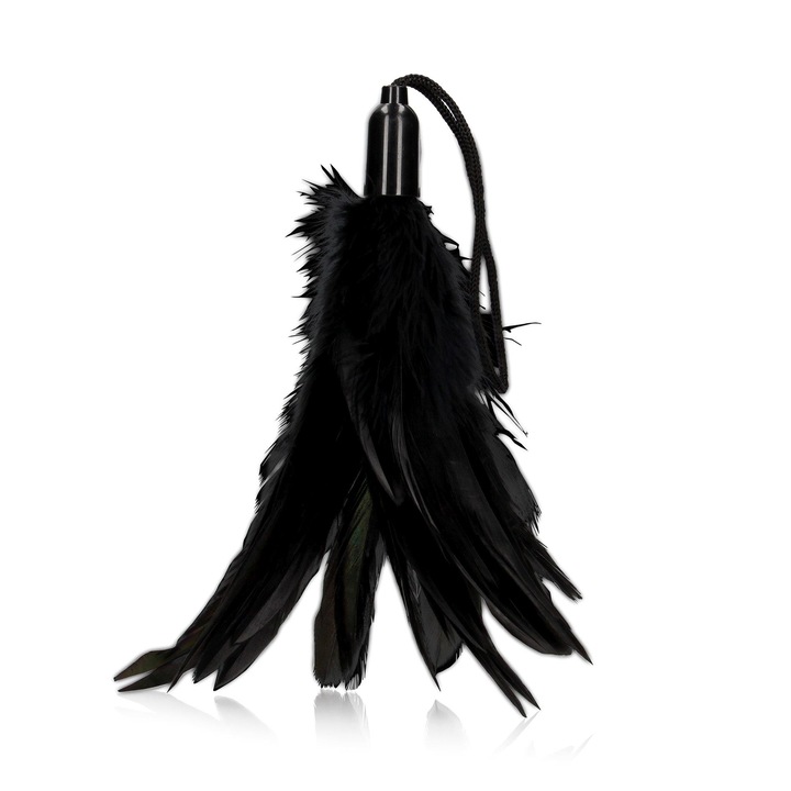 Accesoriu BDSM pentru gadilat, Ouch!, pene moi, negru