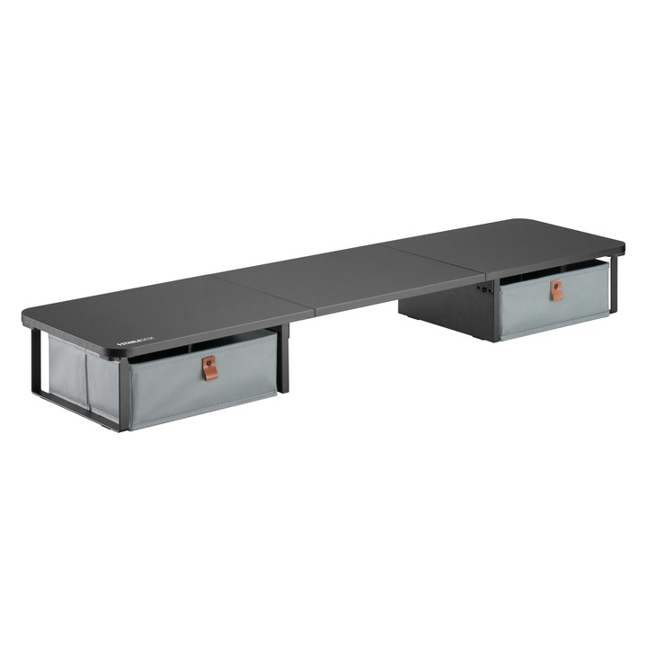 Suport monitor 17"-32" inch StableDesk cu 2 sertare pentru Birou Office, Spatiu de Organizare, Design Ergonomic, Negru