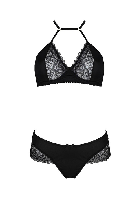 Set lenjerie intima sexy Casmir Kistasana, Poliamida/Elastan, Negru