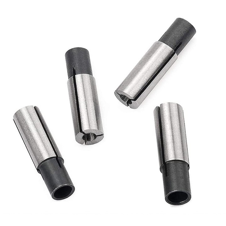 Set 4 Adaptoare collet Yakumuz, otel carbon, 1/4" la 1/8", 6.35x3.175x23.5mm