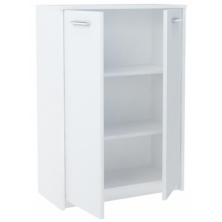 Comoda, MATKAM, Bodo, 2D2PBIALA, 77x35x108 cm, 2 Usi, Mat, PAL, Alb