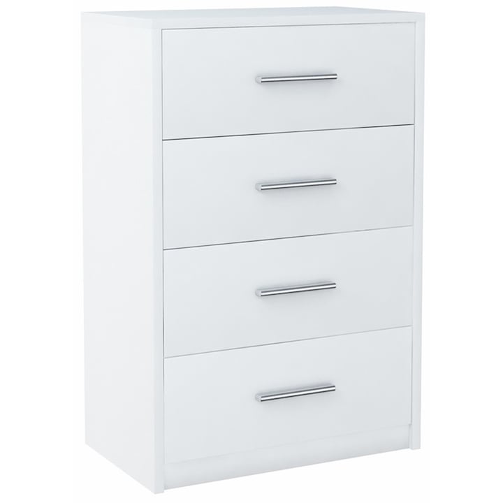 Comoda, MATKAM, Bodo, BODO60BIALA, 60x35x75 cm, 4 Sertare, Mat, PAL, Alb