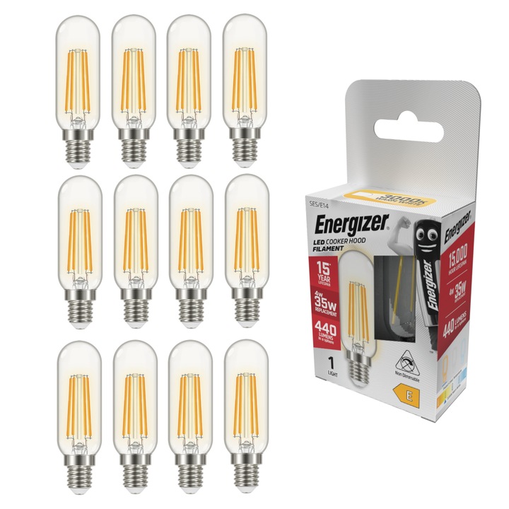 Комплект от 12 крушки, Energizer, classic, 4W, цокъл E14