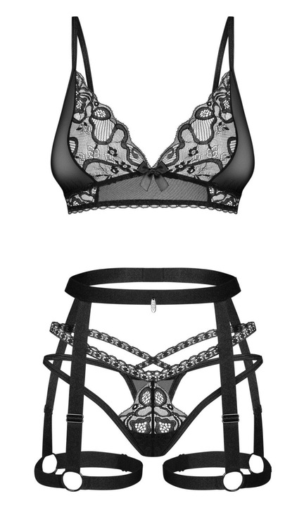 Női szexi fehérnemű, Obsessive, Poliamid, 3 db, Fekete