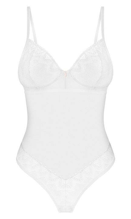 Body dama, Obsessive, Poliamida, Alb, XS-S INTL