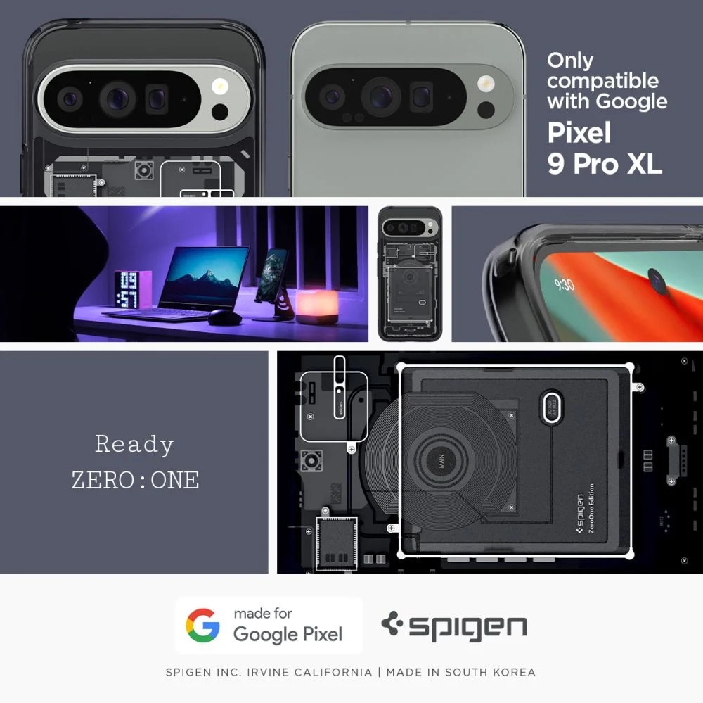 Husa pentru Google Pixel 9 Pro XL - Spigen Ultra Hybrid Zero One - Matte Black