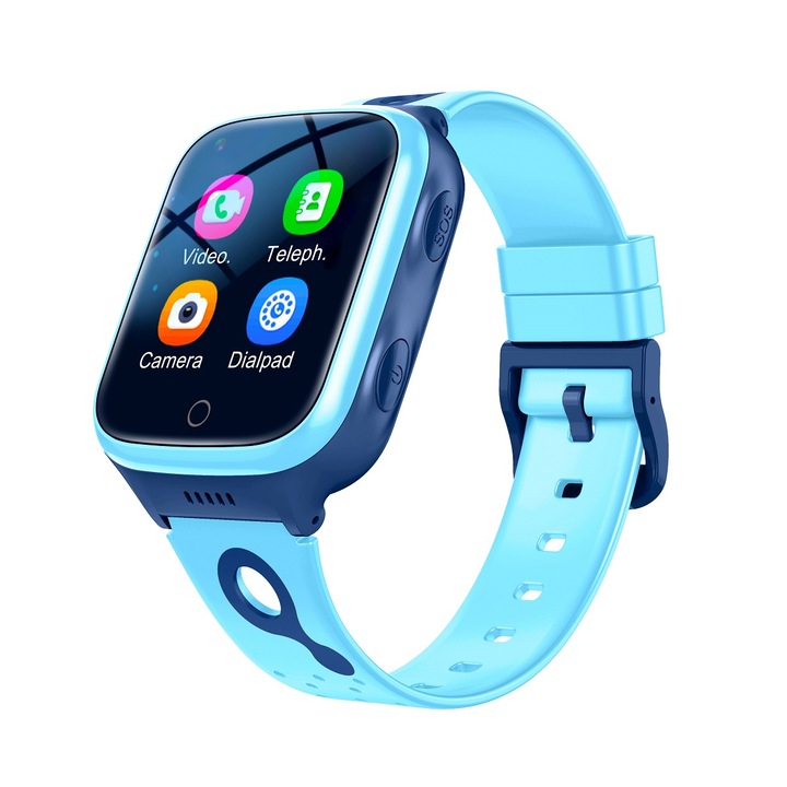 Детски Смарт часовник NUBI K9, 4G, GPS+LBS+Wi-Fi Tracking, 1000mAh батерия, IPS Дисплей 240*240, Камера, Измерва крачки, Видео разговор, Син