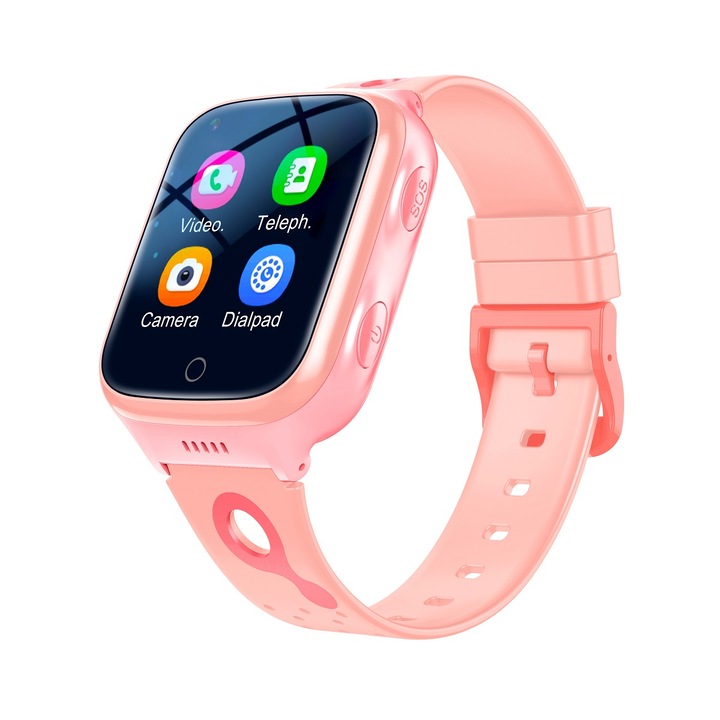 Детски Смарт часовник NUBI K9, 4G, GPS+LBS+Wi-Fi Tracking, 1000mAh батерия, IPS Дисплей 240*240, Камера, Измерва крачки, Видео разговор, Розов