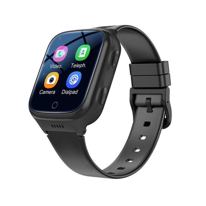 Детски Смарт часовник NUBI K9, 4G, GPS+LBS+Wi-Fi Tracking, 1000mAh батерия, IPS Дисплей 240*240, Камера, Измерва крачки, Видео разговор, Черен