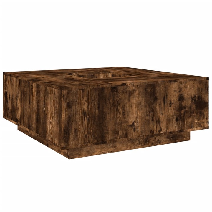 Кафе маса vidaXL, опушен дъб, 100x100x40 см, инженерно дърво, 22.05 Kg