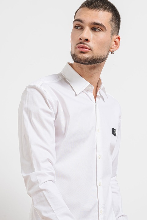 HUGO, Ermo hegyes gallérú szűk fazonú ing, Fehér