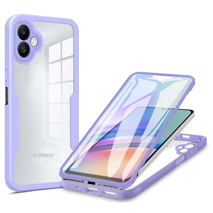 Husa pentru Samsung Galaxy A05 + Folie, V252, Poliuretan, Purple