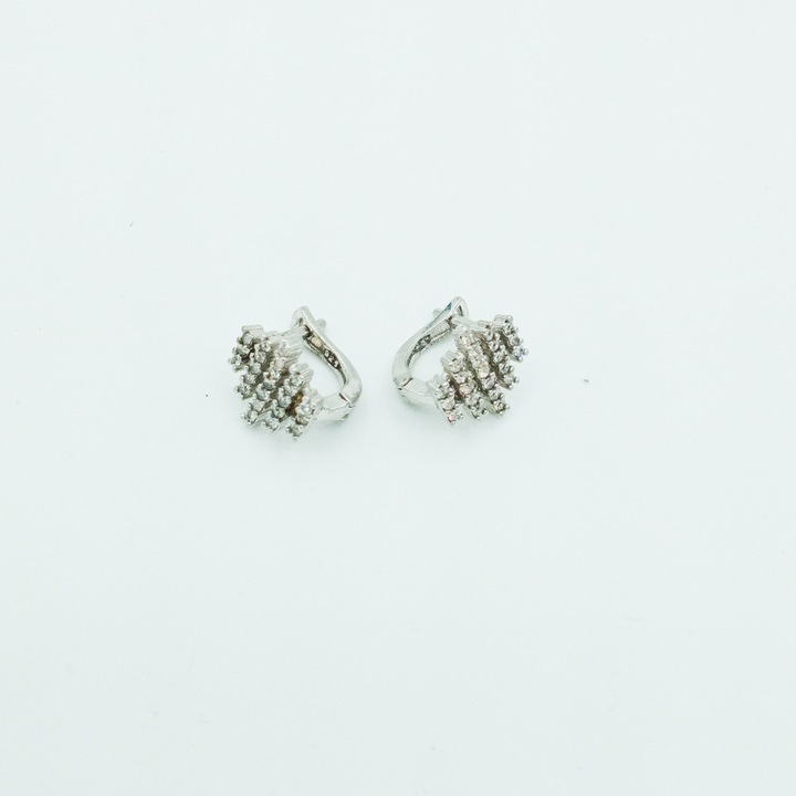 Cercei hexagonali cu pietre din Zirconiu Argint 925 Cecilia 1, 1cm