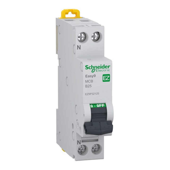 Siguranta automata 25A, 1P+N, curba B, Easy9, Schneider Electric EZ9P32125