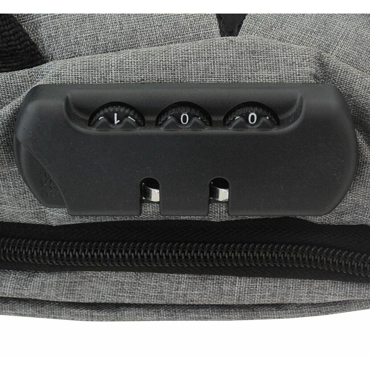 Rucsac pentru laptop cu sistem antifurt tip cifru, poliester, Orificiu pentru conectare casti inclus, Port USB, Impermeabil, Dimensiuni 42 x 28 x 15 cm, Negru