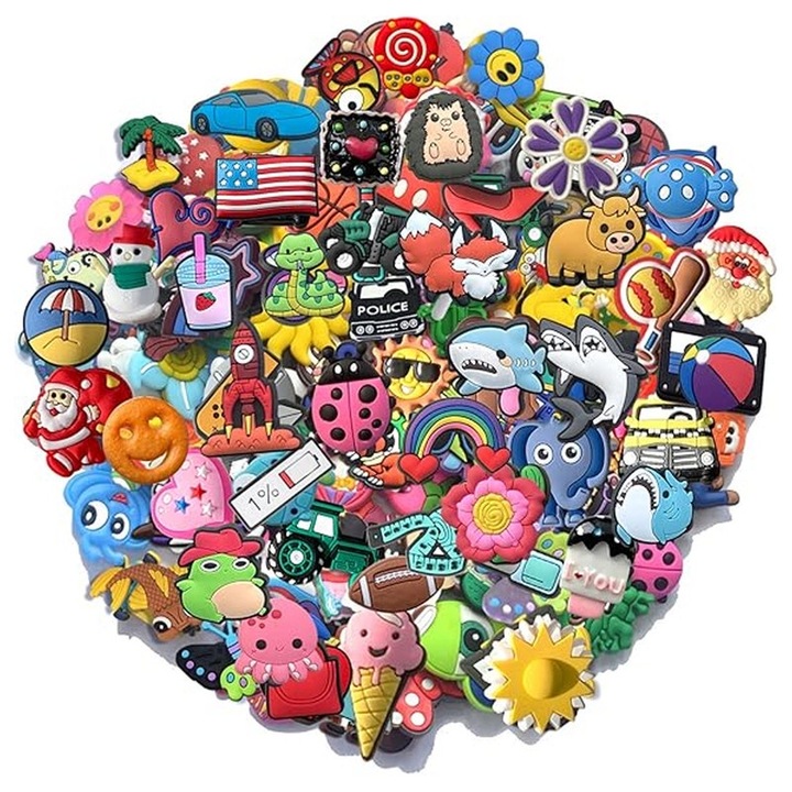 50 db-os Ronyes papucs kiegészítők készlete, tarka