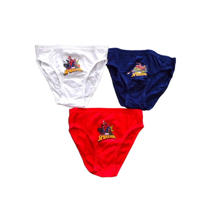 3 pár bugyi készlet gyerekeknek, 100% pamut, sokszínű, Pókember, Marvel