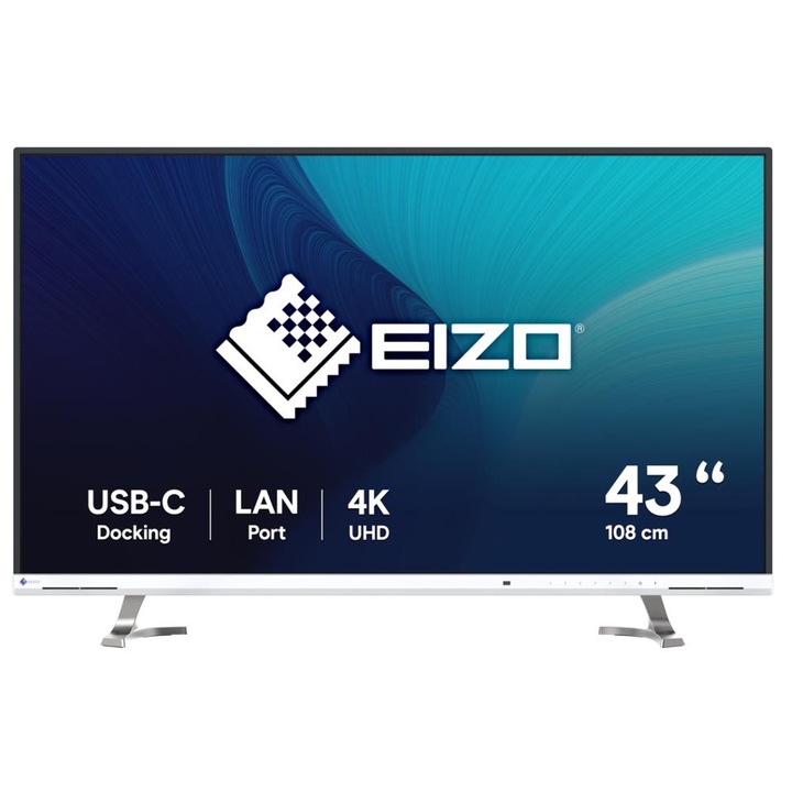 Monitor IPS LED EIZO 42,5" EV4340X-WT, UHD 3840 x 2160, HDMI, DisplayPort, fehér hangszórók