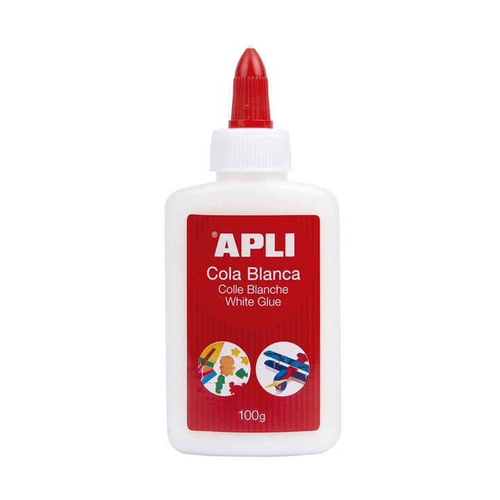 Лепило Apli, 100гр, Нетоксично, Без разтворители, Бял
