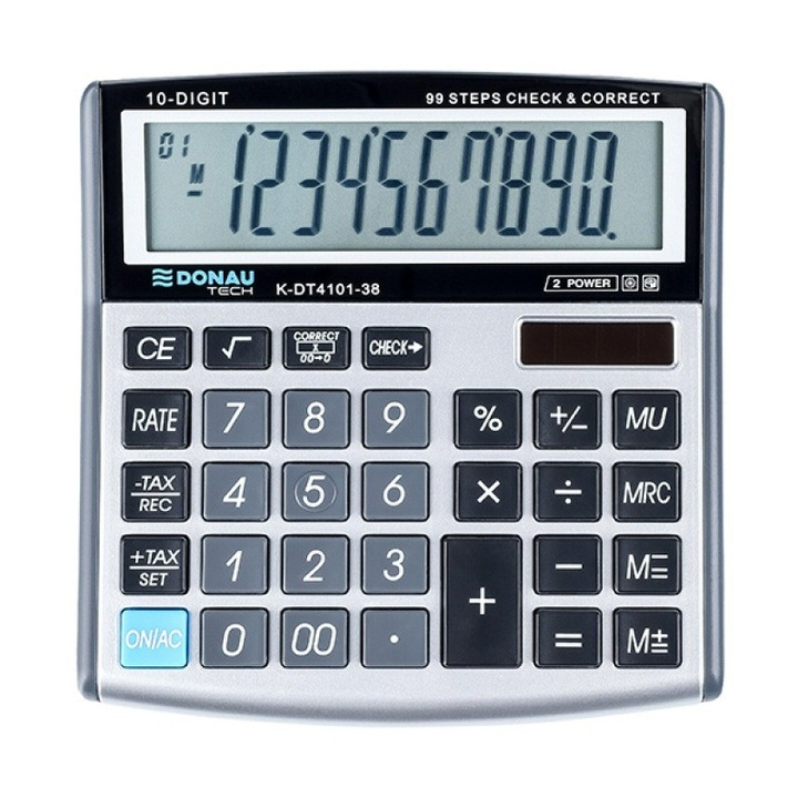 Калкулатор Donau TECH, 10 знака, Размери на дисплея 136x134x28 мм