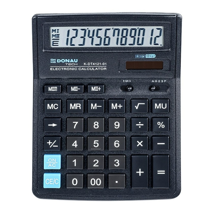 Калкулатор Donau TECH, 12 разряден дисплей, Размери 190x143x40 мм