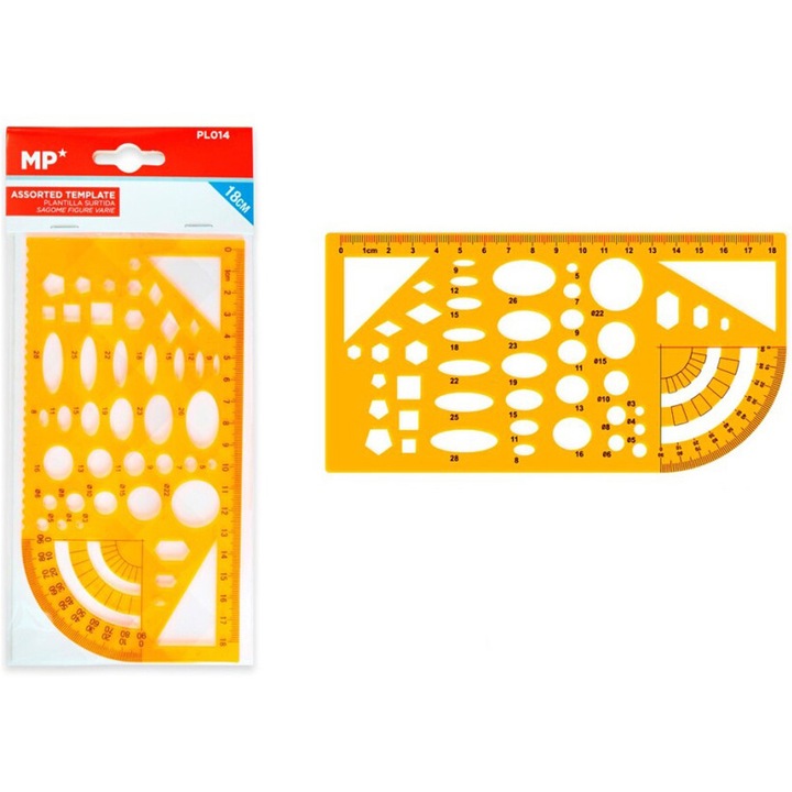 Fő Papír műanyag stencil 18cm geometriai figurák buborékfólia