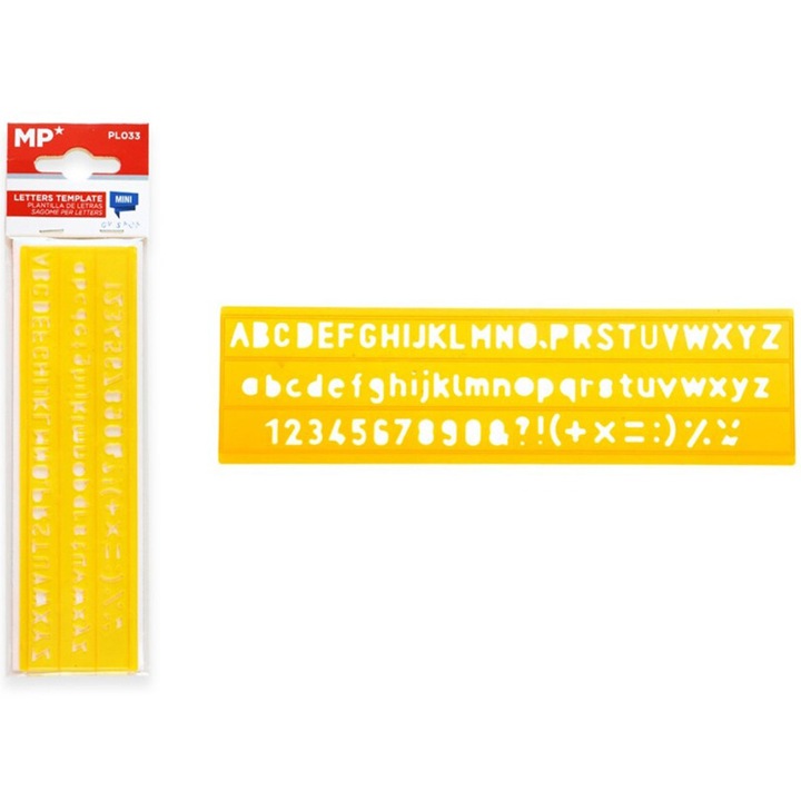 Fő Papír műanyag stencil 16 cm betűk és számok buborékfólia