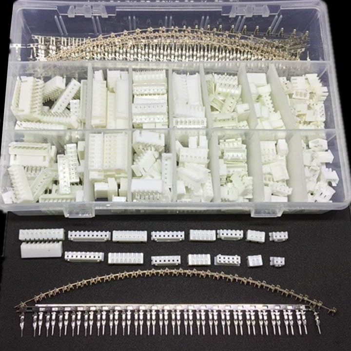 Set 1220 bucati conectori 2.54mm JST-XHP, BGHYHYHI, 2-9 pini, cutie plastic