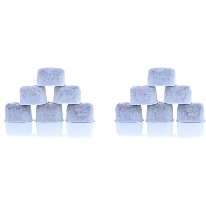 Set 12 filtre de apa compatibile pentru aparate de cafea Keurig, material micromesh, alb