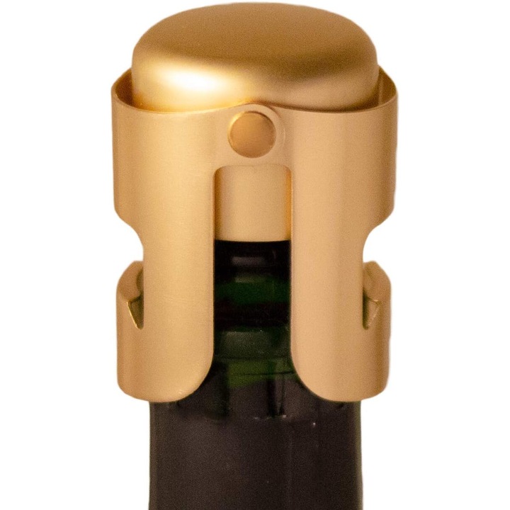 Dop etansare pentru sampanie, Enforose, inox placat cu aur, design elegant, auriu