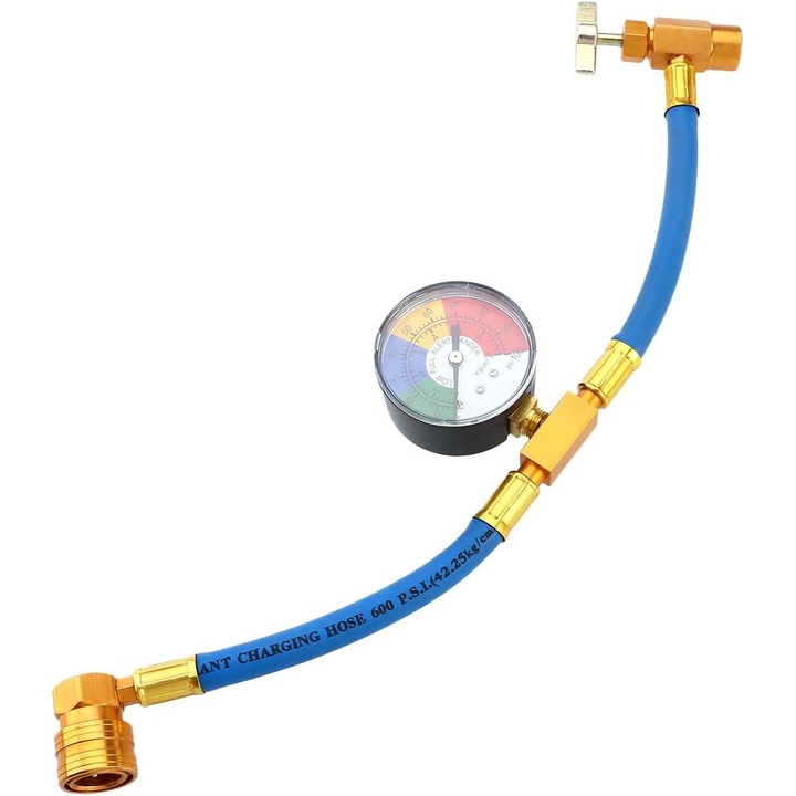 Маркуч за зареждане с хладилен агент за R134A системи, самоуплътняващ се клапан, автоматичен затварящ механизъм, издръжлив