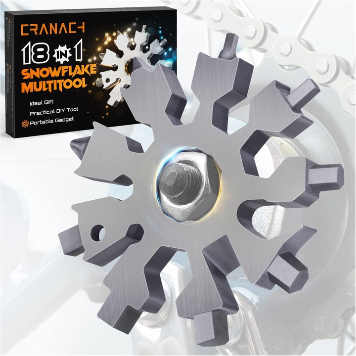 Unelte multifunctionale Cranach, 20 functii, design fulg de zapada, 7x7cm, set cadou