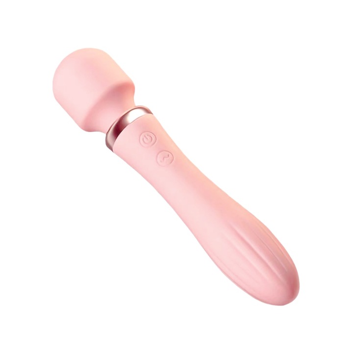 Dupla vibrátor, 10 üzemmód, fűtés, vízálló, rózsaszín, 20,6 cm