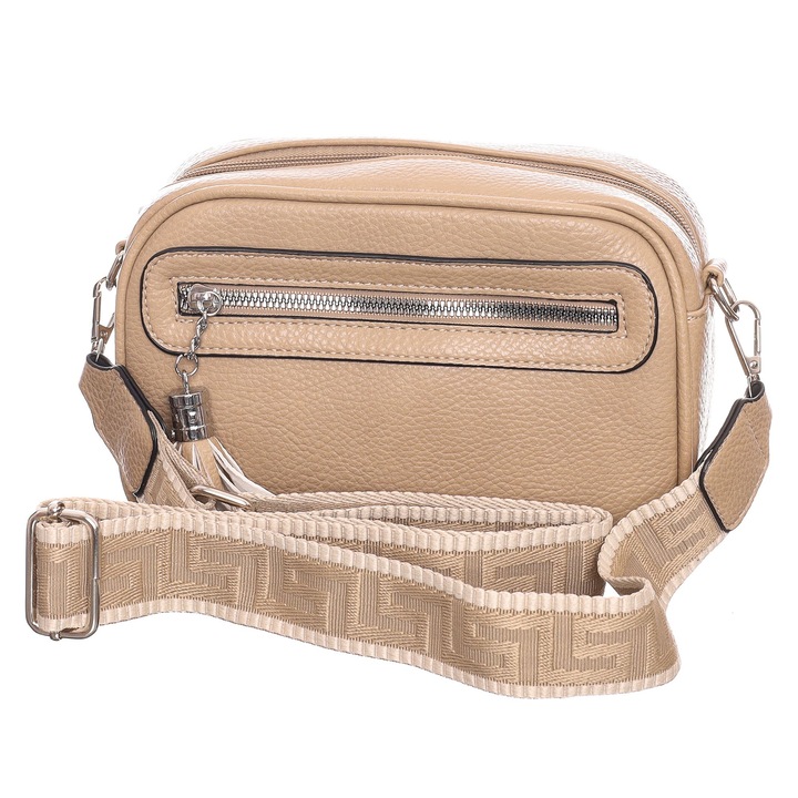 Дамска чанта, Hernan Bag's Collection, светлокафява, изкуствена кожа, 22 x 15 x 8 см, HB0282