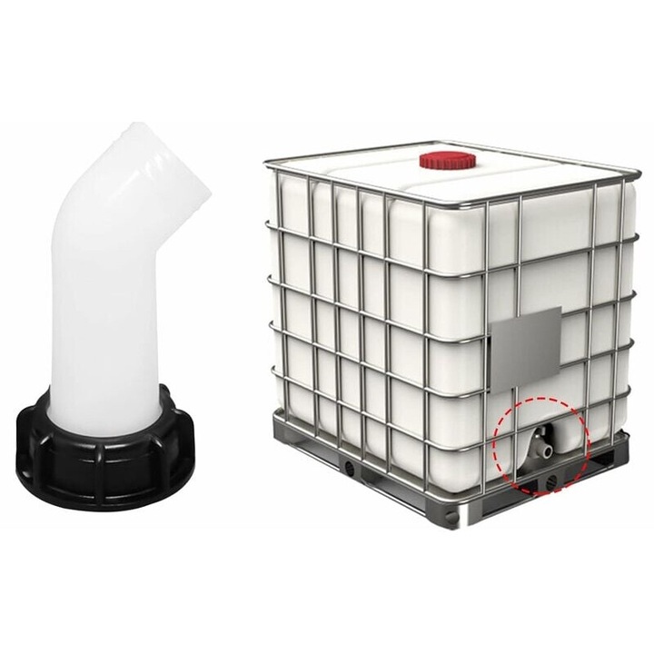 Adaptor robinet cu teava de prelungire Tovbmup pentru rezervor IBC 1000L, etansare buna, usor de instalat