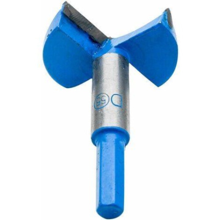 Burghiu pentru lemn, BGHYHYHI, aliaj, 55mm, albastru si argintiu