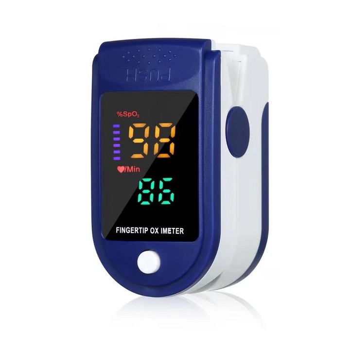 Pulsoximetru de deget AMRINUGL, tehnologie avansata, albastru/alb