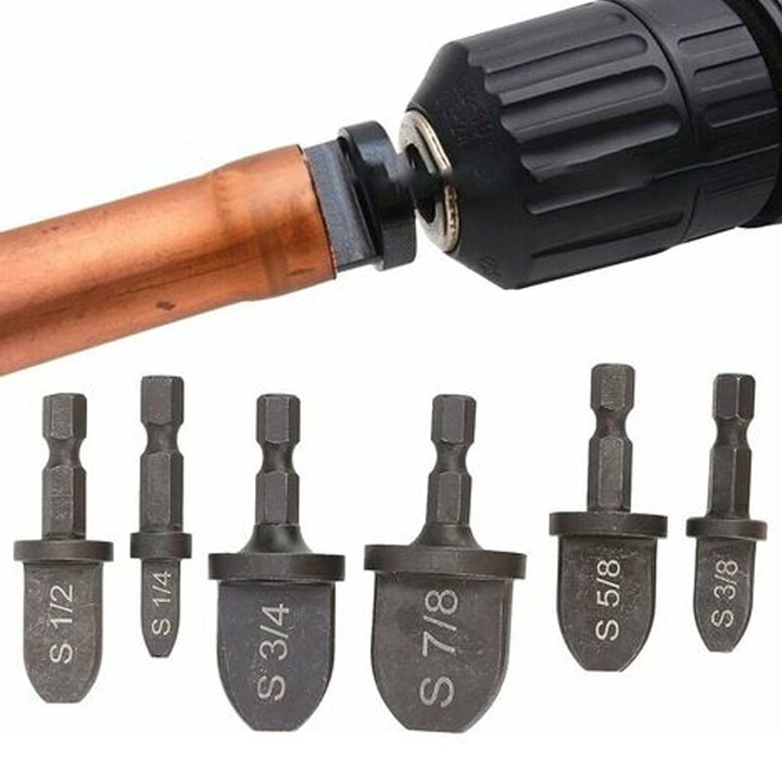 6 db-os rézcső-tágító készlet, acél, Tovbmup, fekete