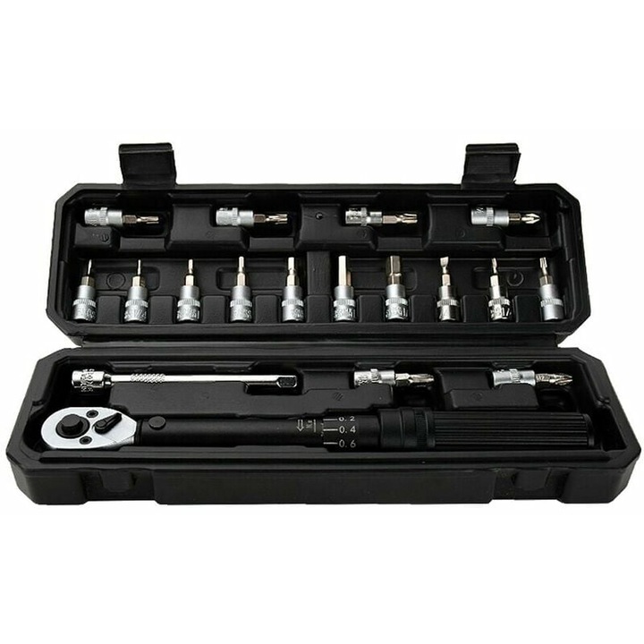 Set cheie cu cuplu Enforose 2-20Nm, 18 piese, maner ergonomic, cutie de depozitare, pentru reparatii auto