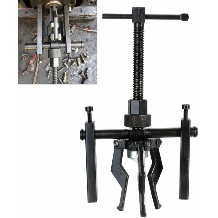 Extractor de rulment interior cu 3 falci, Enforose 200x135mm, culoare neagra