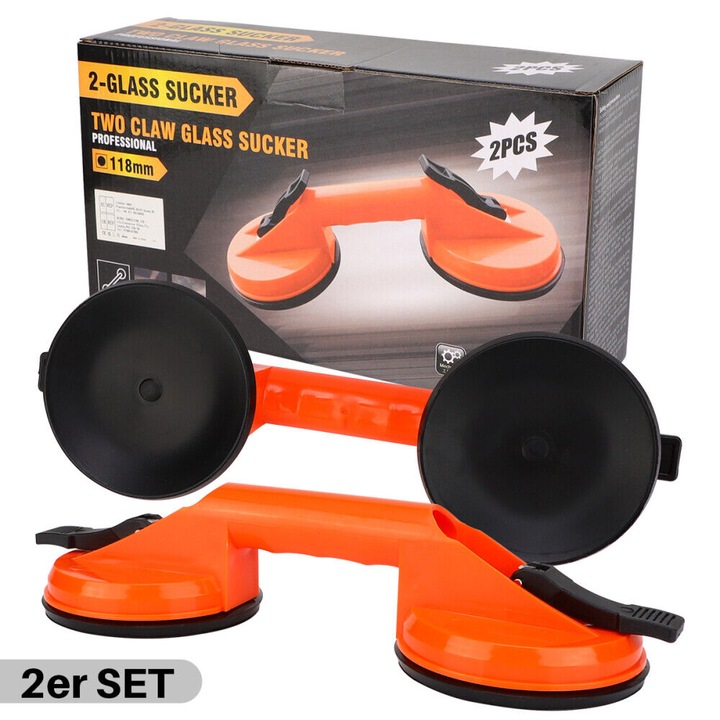 Set 2 cupe vacuum, AMRINUGL, design ergonomic, textura antiderapanta