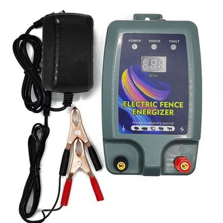 Energizator gard electric Enforose, durabil, protectie impotriva animalelor salbatice, alimentare solara, 10x15x22cm