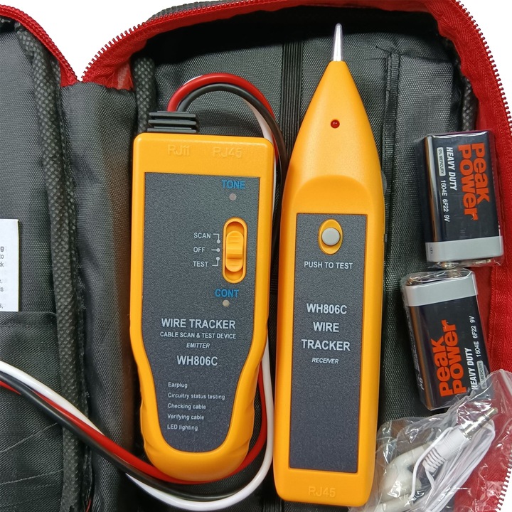 Enforose földalatti kábelkereső készlet, 304 m mélységig, elektromos kábelekhez, elemek nélkül