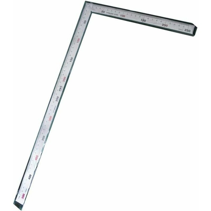 Ruler cu unghi drept, BGHYHYHI, 250x500mm, din otel inoxidabil, pentru tamplarie, utilizare generala