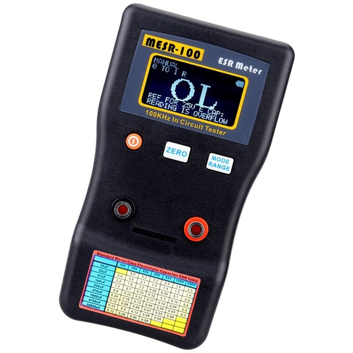 Aparat de masura ESR, Enforose, testare in circuit, varfuri placate cu aur, design portabil