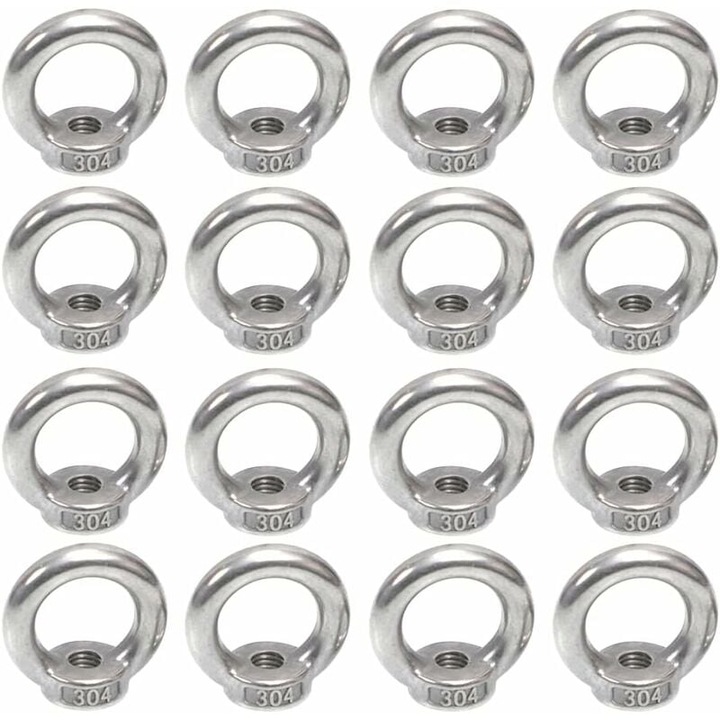 Suruburi cu ochi din otel inoxidabil 304, rezistent la coroziune, capacitate de suport mare, M5, set