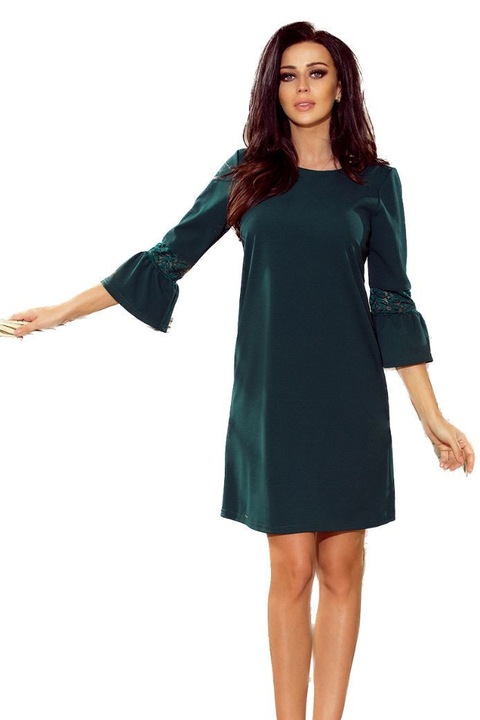 Елегантна дамска рокля, Numoco, Margret, тъмно зелена